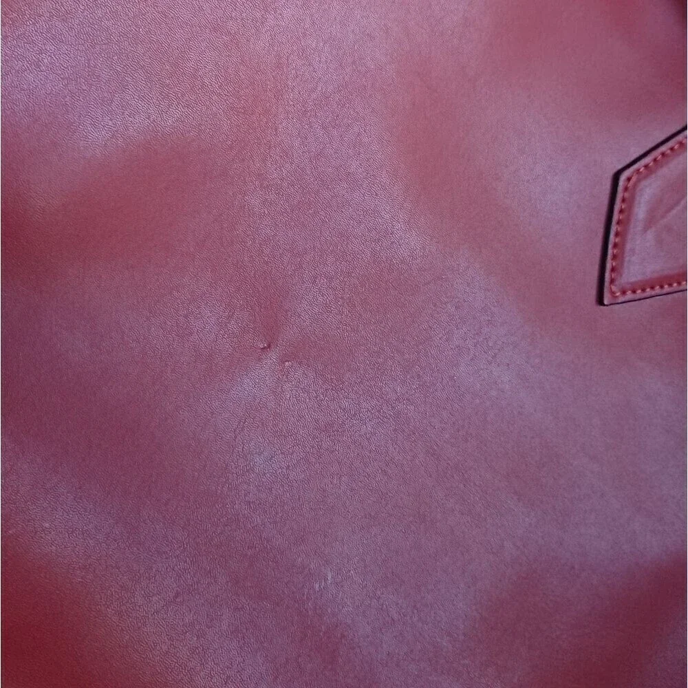 A. Bellucci orange red Italy Genuine Leather 2 way Handbag